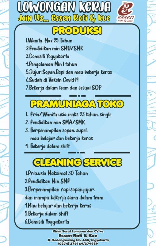 Lowongan Kerja Produksi Pramuniaga Toko Cleaning Service Di Essen