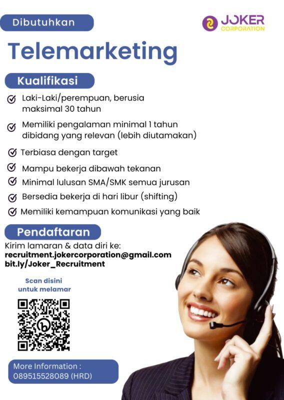 Lowongan Kerja Telemarketing Di Joker Corporation LokerJogja ID