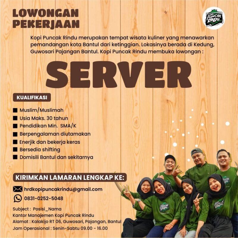 Lowongan Kerja Server Di Kopi Puncak Rindu Lokerjogja Id