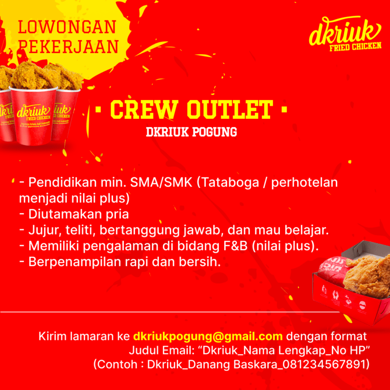 Lowongan Kerja Crew Outlet Di Dkriuk Pogung Lokerjogja Id