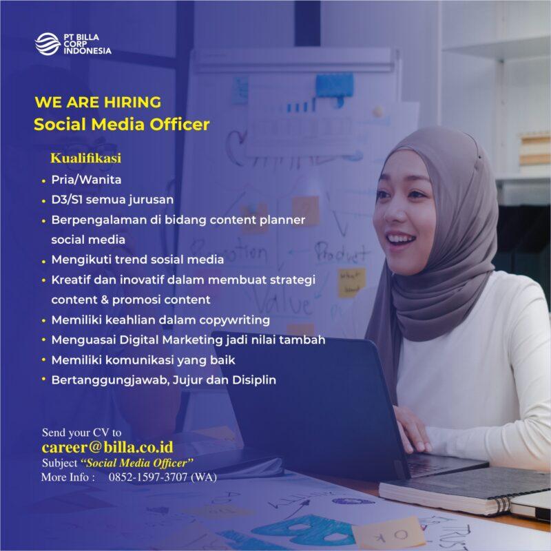 Lowongan Kerja Social Media Officer Di PT Billa Corp Indonesia