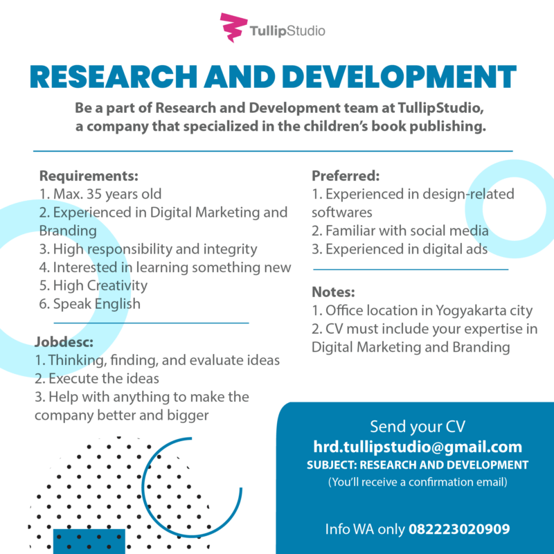 Lowongan Kerja Research And Development Di Tullip Studio LokerJogja ID