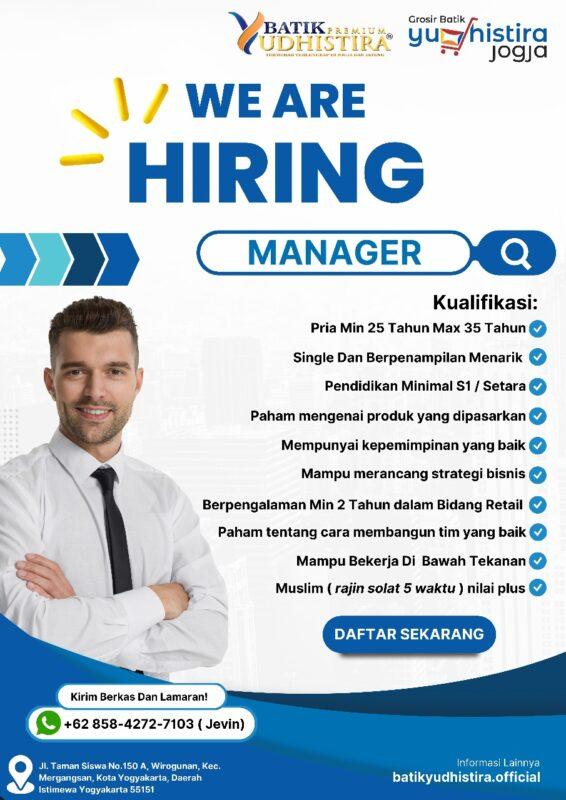 Lowongan Kerja Manager Di Grosir Batik Yudhistira Lokerjogja Id