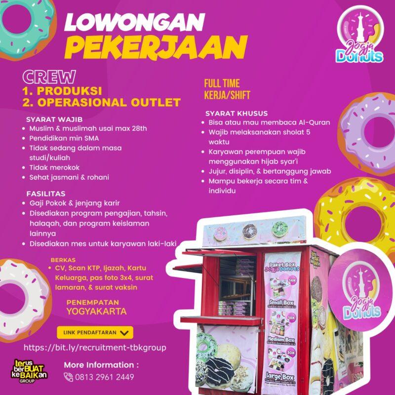 Lowongan Kerja Crew Produksi Crew Operasional Outlet Di Jogja Donuts