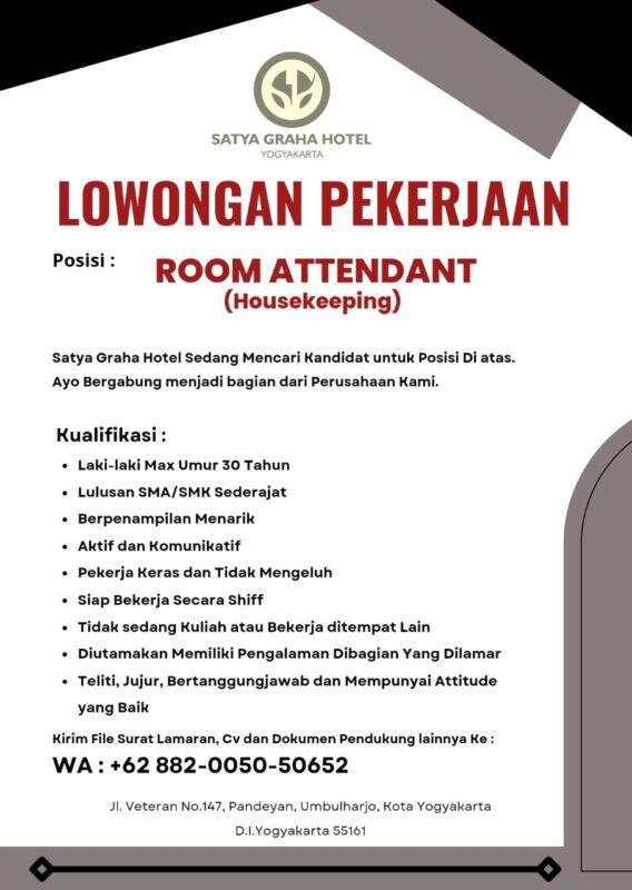 Lowongan Kerja Housekeeping Operasional Butik Di Satya Graha Hotel