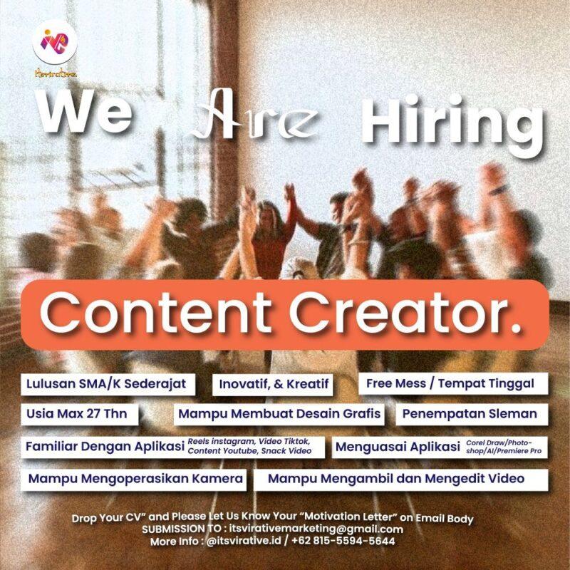 Lowongan Kerja Advertiser Content Creator Customer Service CS Di