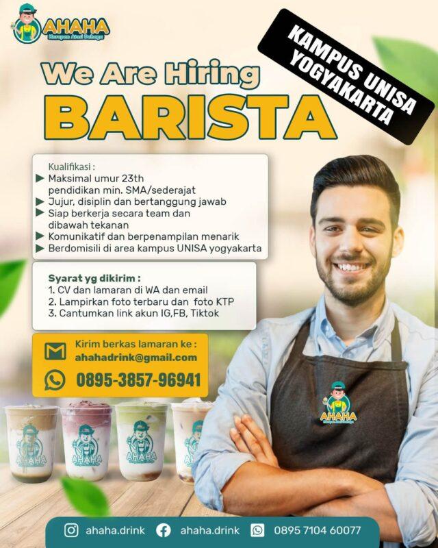 Lowongan Kerja Barista Di Ahaha Drink Lokerjogja Id