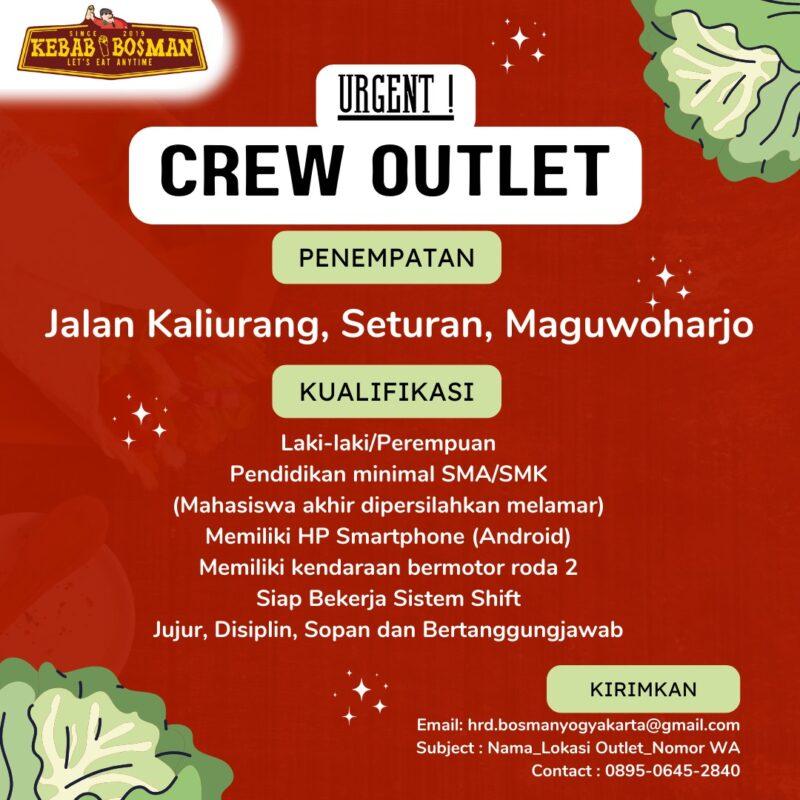 Lowongan Kerja Crew Outlet Di Ud Kebab Bosman Lokerjogja Id