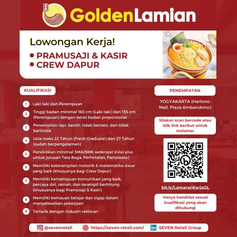 Lowongan Kerja Pramusaji Kasir Crew Dapur Di Golden Lamian