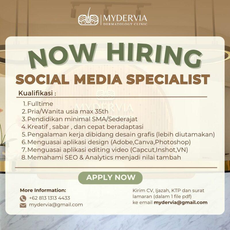 Lowongan Kerja Social Media Specialist Di Mydervia Dermatology Clinic