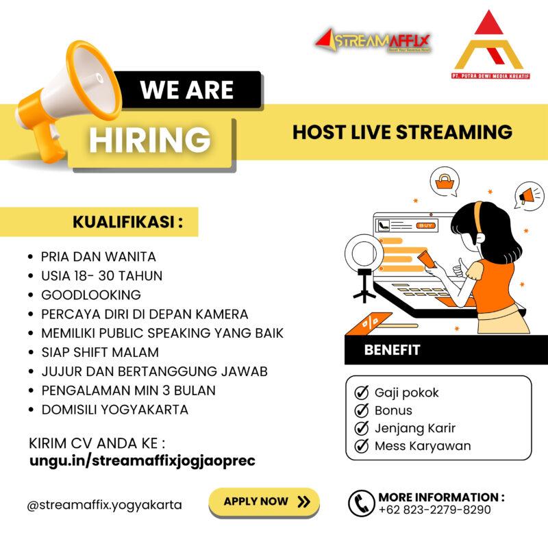 Lowongan Kerja Host Live Streaming Di Streamaffix Jogja LokerJogja ID