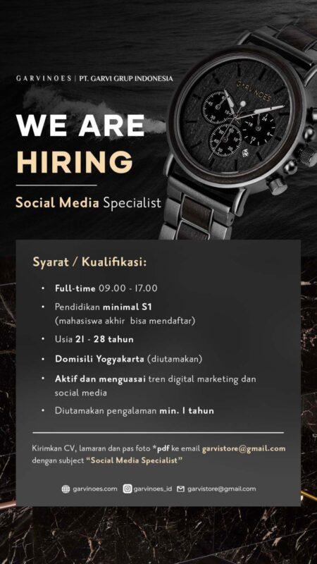 Lowongan Kerja Social Media Specialist Di Garvinoes LokerJogja ID