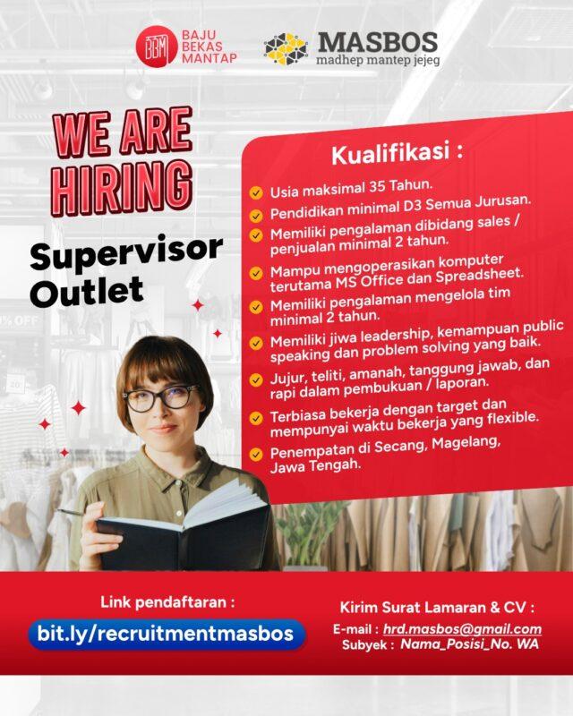 Lowongan Kerja Supervisor Outlet Di Masbos LokerJogja ID