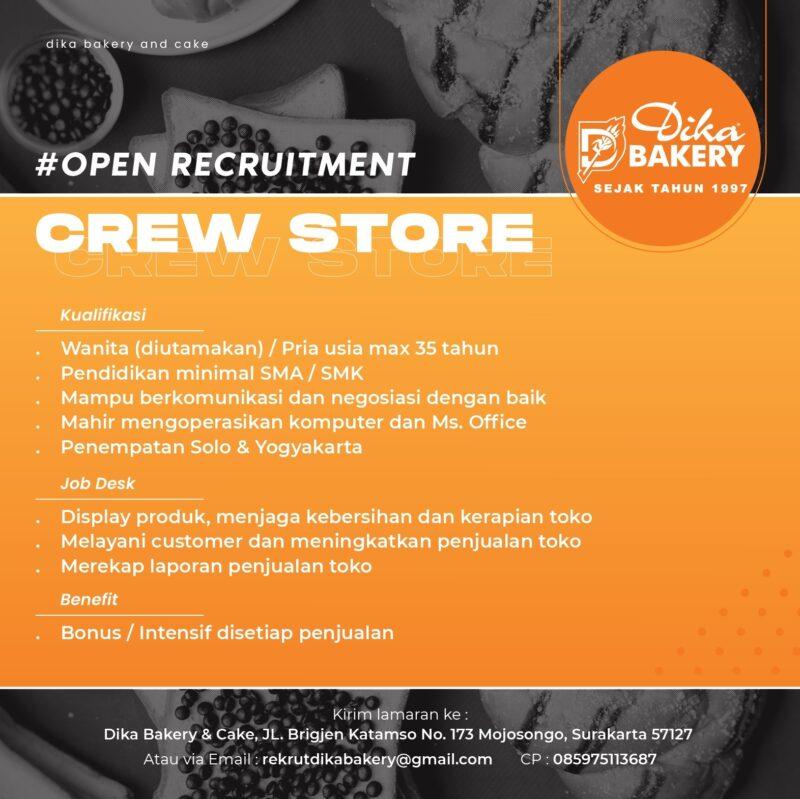 Lowongan Kerja Crew Store Kepala Toko Maintenance Teknisi