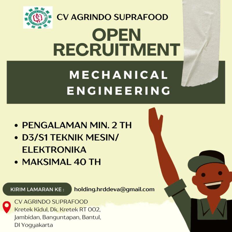 Lowongan Kerja Mechanical Engineering Di CV Agrindo Suprafood