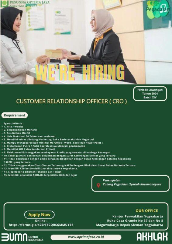 Lowongan Kerja Customer Relationship Officer Cro Di Pt Pesonna