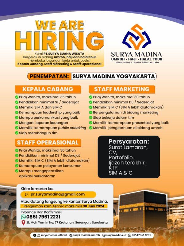 Lowongan Kerja Kepala Cabang Staff Marketing Staff Operasional Di