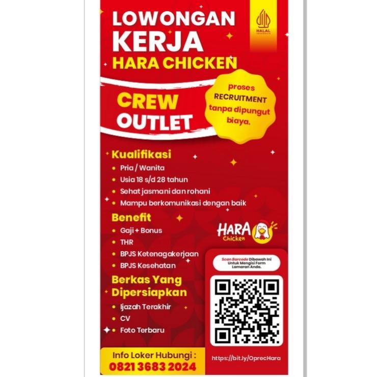 Lowongan Kerja Crew Outlet Di Hara Chicken LokerJogja ID