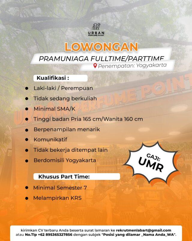 Lowongan Kerja Pramuniaga Di Lab Art Aromatique X Urban Perfume Point