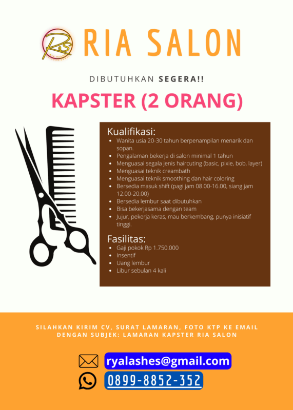 Lowongan Kerja Kapster Di Ria Salon LokerJogja ID