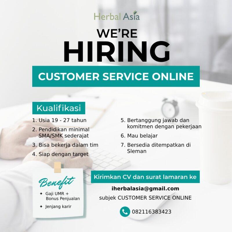 Lowongan Kerja Customer Service Online Di CV Herbalasia Indonesia