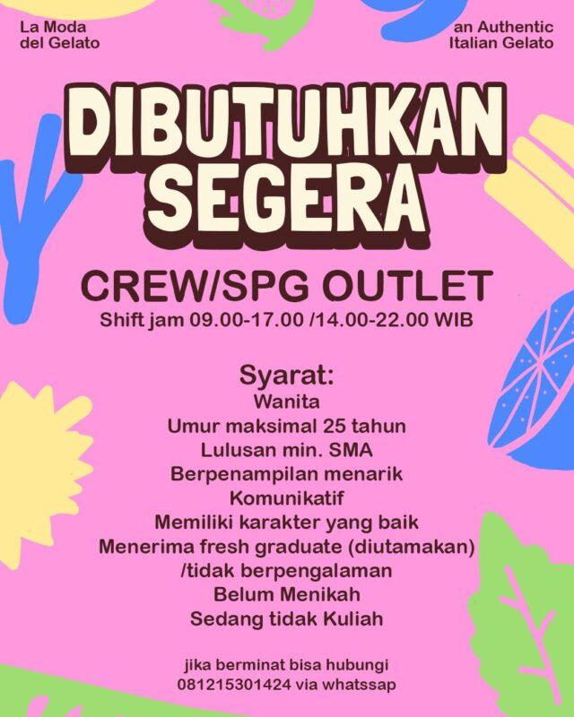 Lowongan Kerja Crew Outlet Di Lamoda Del Gelato LokerJogja ID