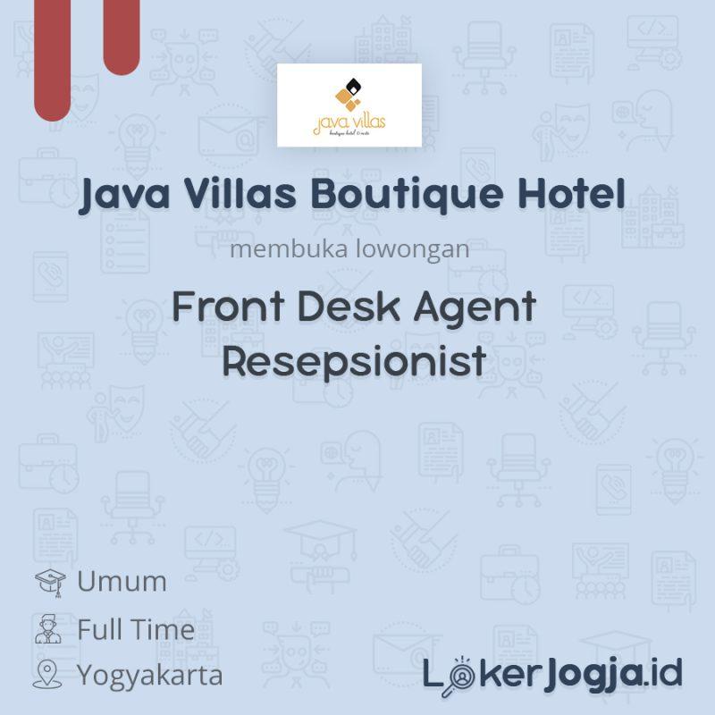 Lowongan Kerja Front Desk Agent - Resepsionist di Java Villas Boutique