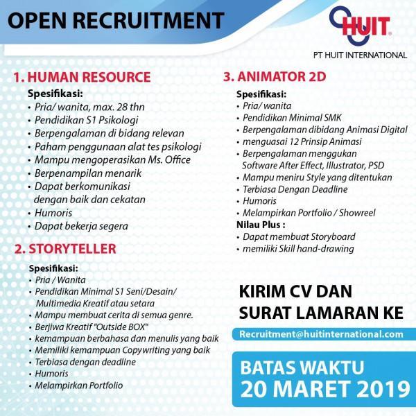 Lowongan Kerja Human Resource - Storyteller - Animator 2D