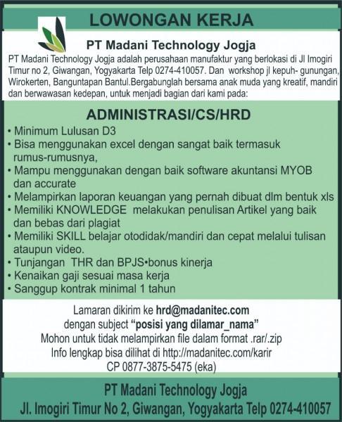 Lowongan Administrasi Jogja