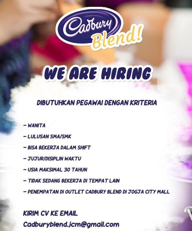 Lowongan Kerja Penjaga Outlet di Cadbury Blend - LokerJogja.ID