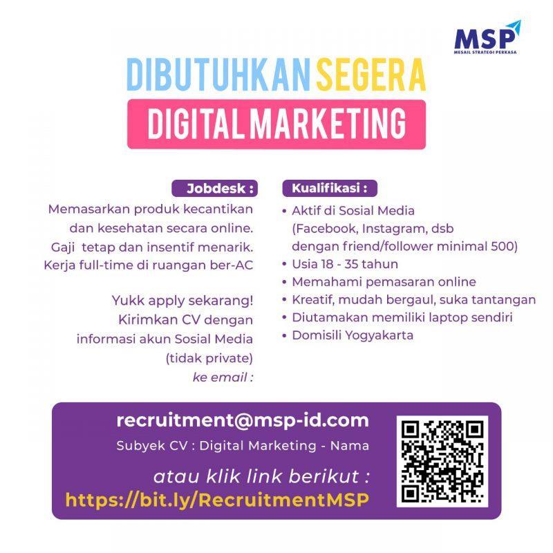 Lowongan Kerja Digital Marketing Executive di PT. Mesail Strategi