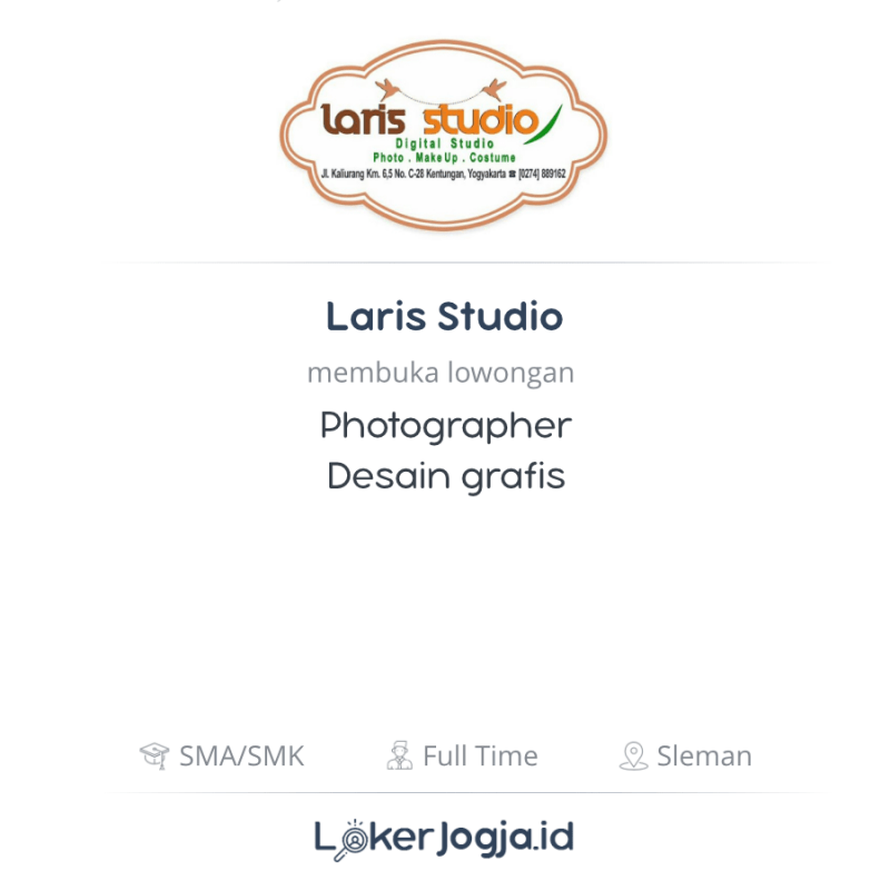 Lowongan Kerja Photographer - Desain grafis di Laris ...