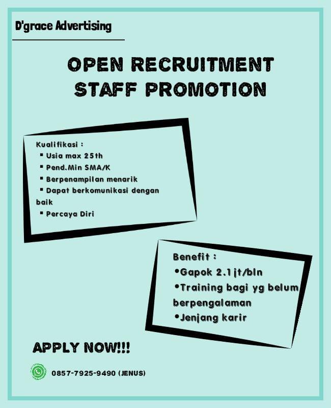 Lowongan Kerja Staff Promosi di D'Grace Grup - LokerJogja.ID