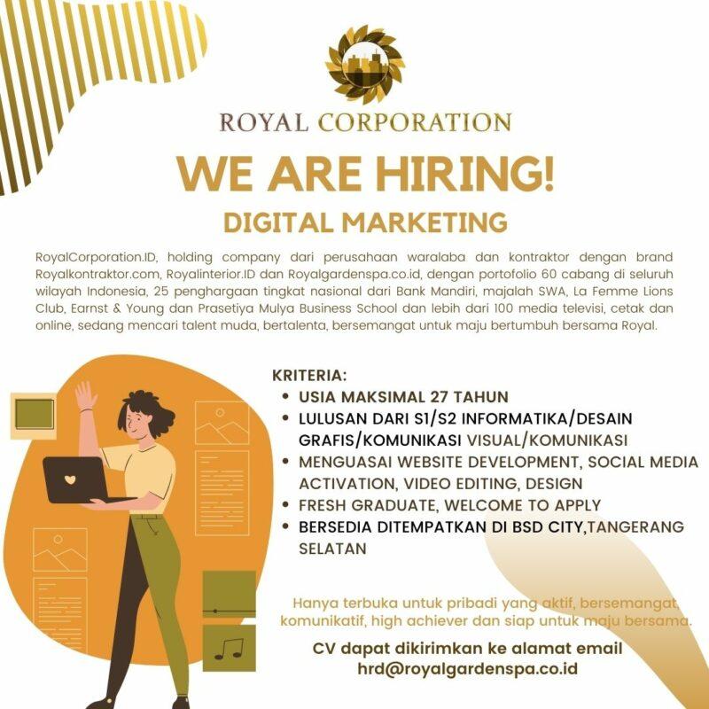 Lowongan Kerja accounting marketing manager digital marketing di pt royal emerald nusantara