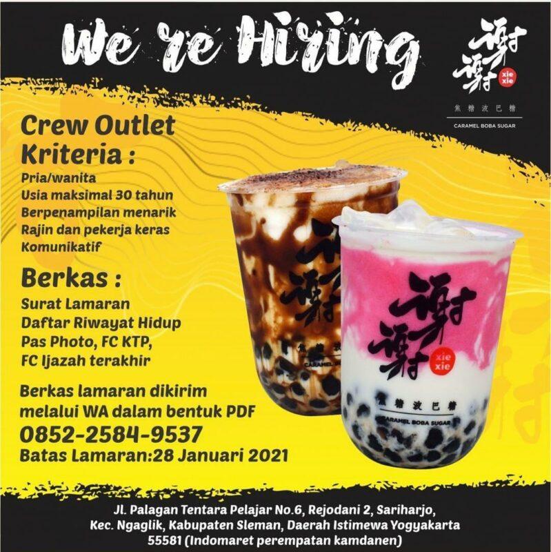 Lowongan Kerja Crew Outlet di Xie Xie Boba - LokerJogja.ID