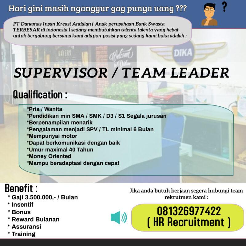 Lowongan Kerja Supervisor Team Leader Spg And Spb Di Pt Danamas