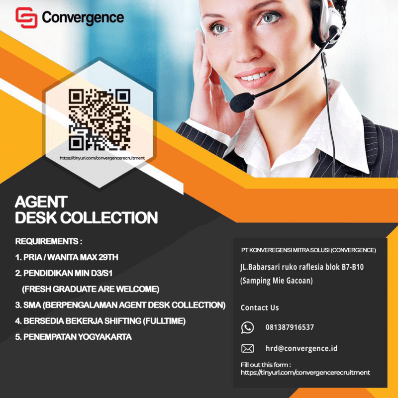 Lowongan Kerja Agent Desk Collection - TL Desk Collection - IT Support