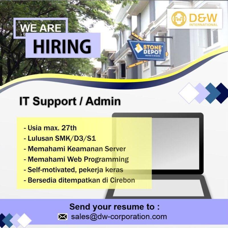 Lowongan Kerja It Support Admin Di Pt D W Internasional Lokerjogja Id