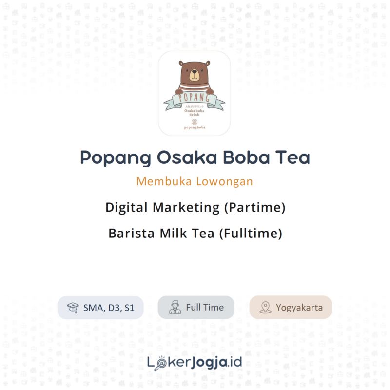 Lowongan Kerja Digital Marketing (Partime) - Barista Milk Tea (Fulltime