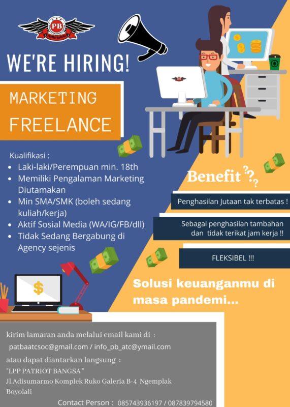 Lowongan Kerja Marketing Freelance di Patriot Bangsa - LokerJogja.ID