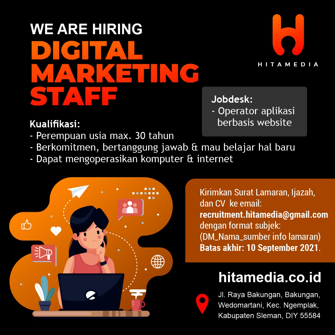 Lowongan Kerja Digital Marketing Staff Di Hitamedia Lokerjogjaid 8962