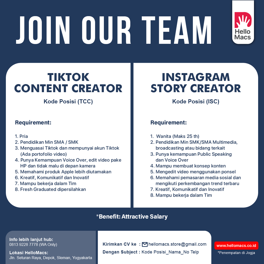 Lowongan Kerja Tiktok Content Creator - Instagram Story Creator Di ...