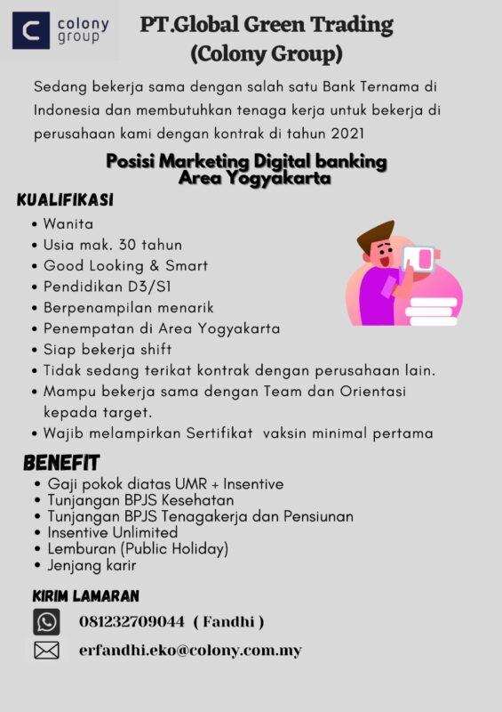 Lowongan Kerja Marketing Digital Banking di PT. Global Green Trading