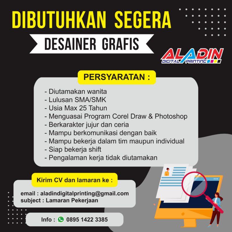 Lowongan Kerja Operator Desain Grafis Di Aladin Digital Printing ...