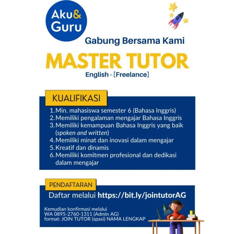 Lowongan Kerja Master Tutor English Di Bimbingan Belajar Privat Aku ...