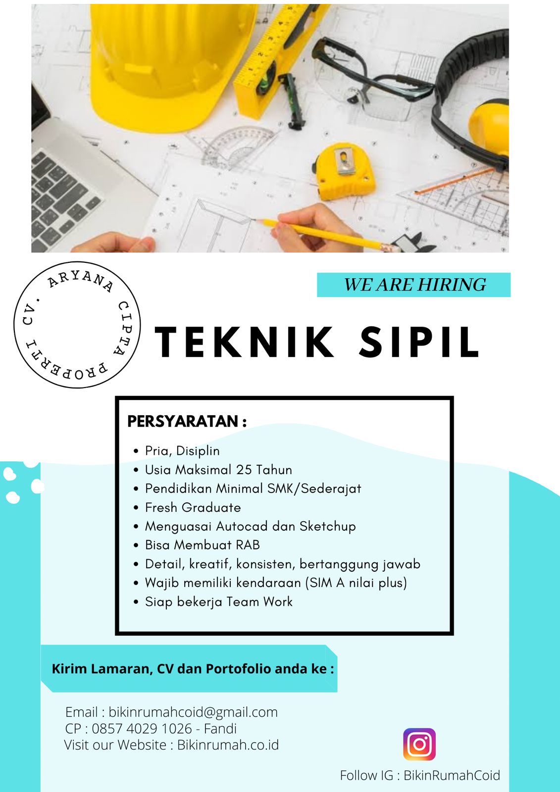 Lowongan Pekerjaan Teknik Sipil Homecare