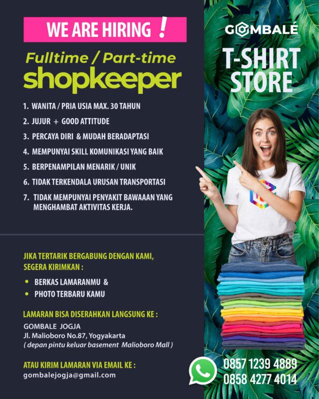 Lowongan Kerja Shopkeeper Full Time / Part Time Di Gombale - LokerJogja.ID