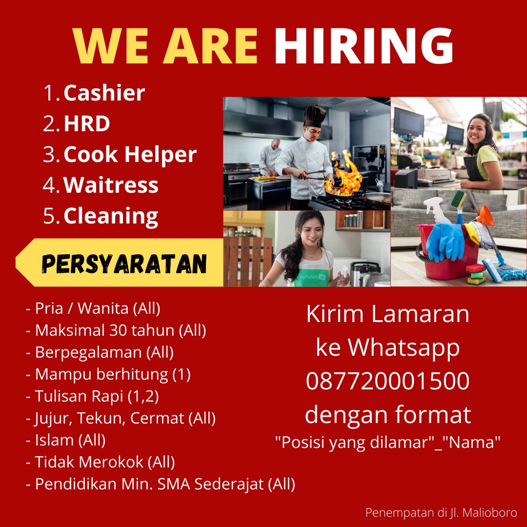 Kasir lowongan kerja waiters