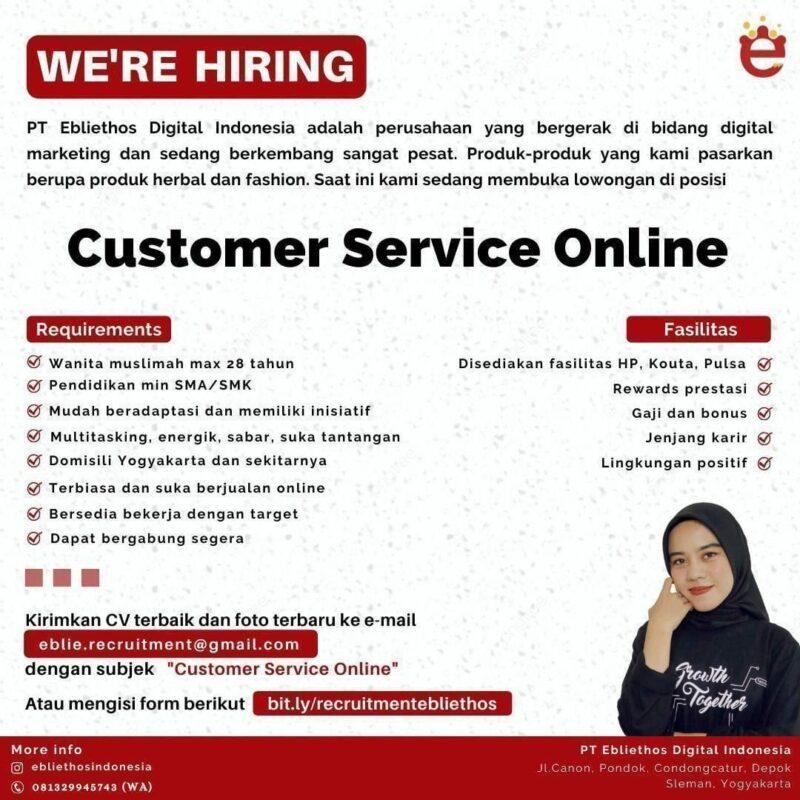 Lowongan Kerja Customer Service - Admin Marketplace - Social Media ...