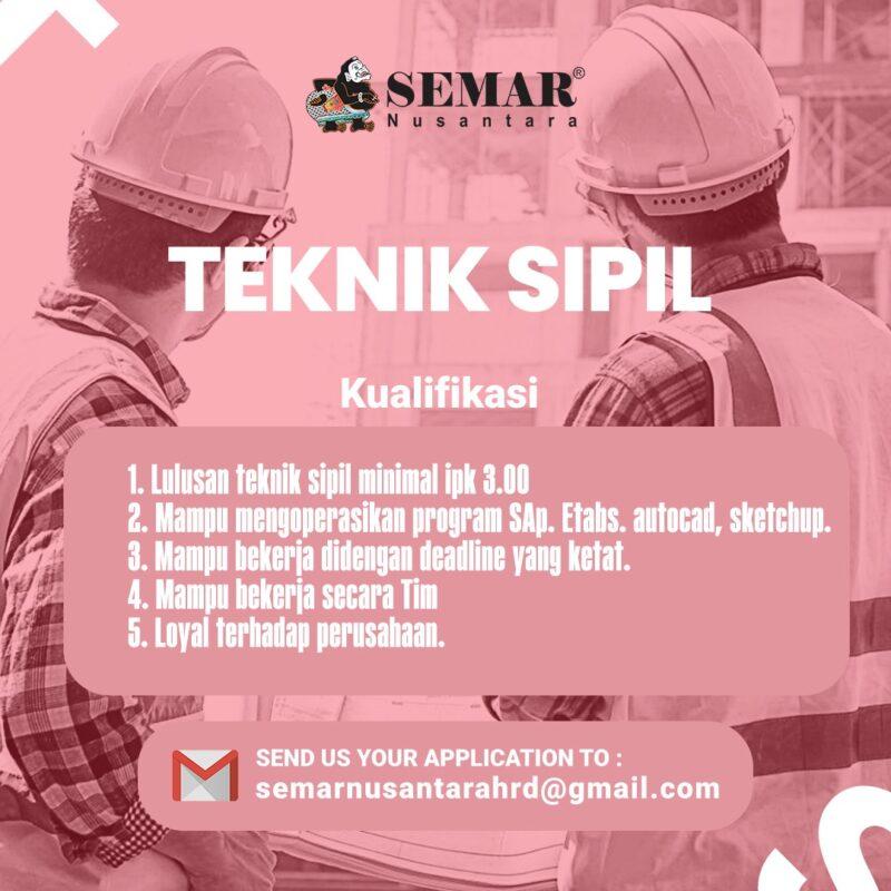 Lowongan Kerja Teknik Sipil Di Semar Nusantara - LokerJogja.ID